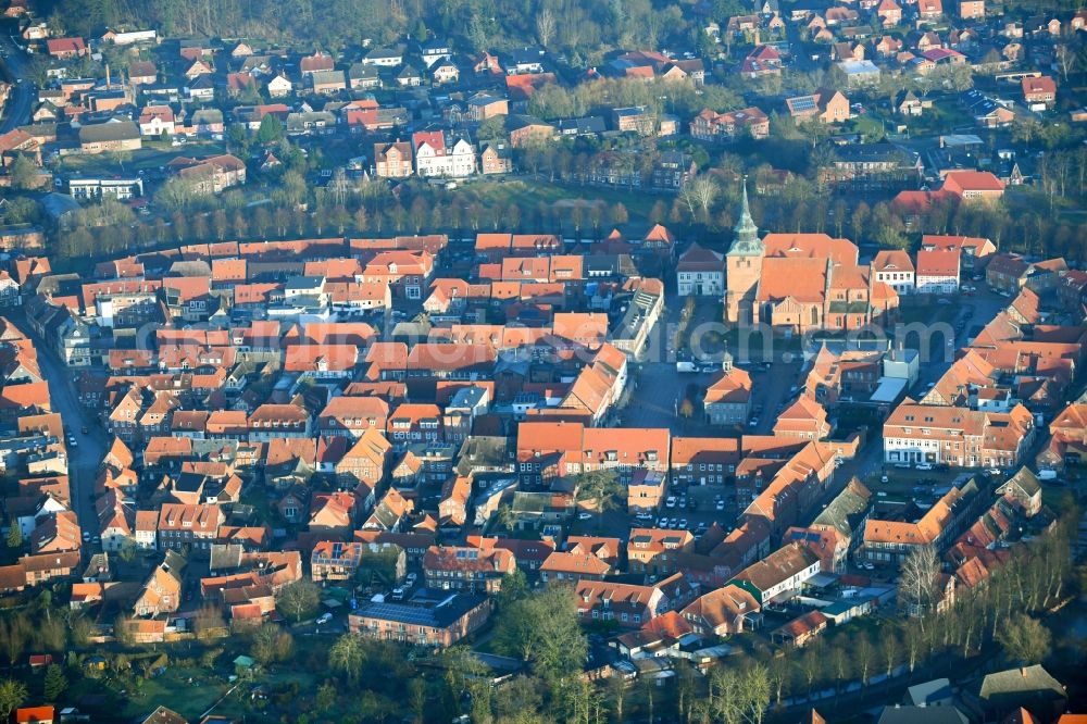 Boizenburg/Elbe from above - Old Town area and city center in Boizenburg/Elbe in the state Mecklenburg - Western Pomerania, Germany