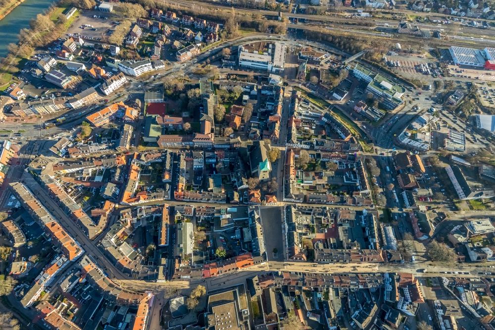 Aerial photograph Dorsten - Old Town area and city center in Dorsten in the state North Rhine-Westphalia, Germany