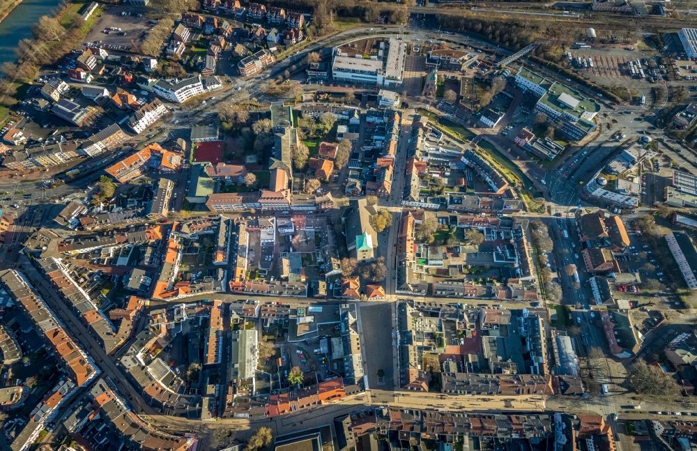 Aerial photograph Dorsten - Old Town area and city center in Dorsten in the state North Rhine-Westphalia, Germany