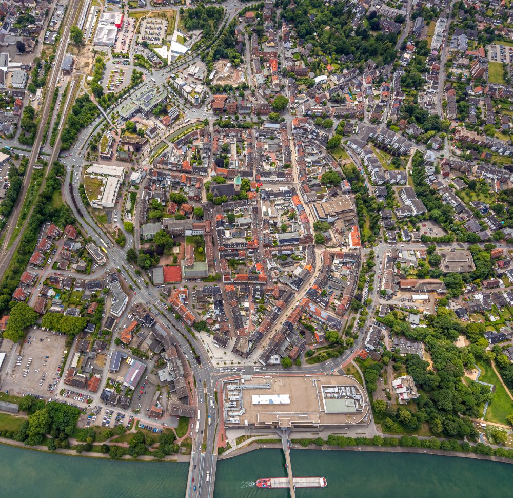 Dorsten from above - Old Town area and city center in Dorsten at Ruhrgebiet in the state North Rhine-Westphalia, Germany
