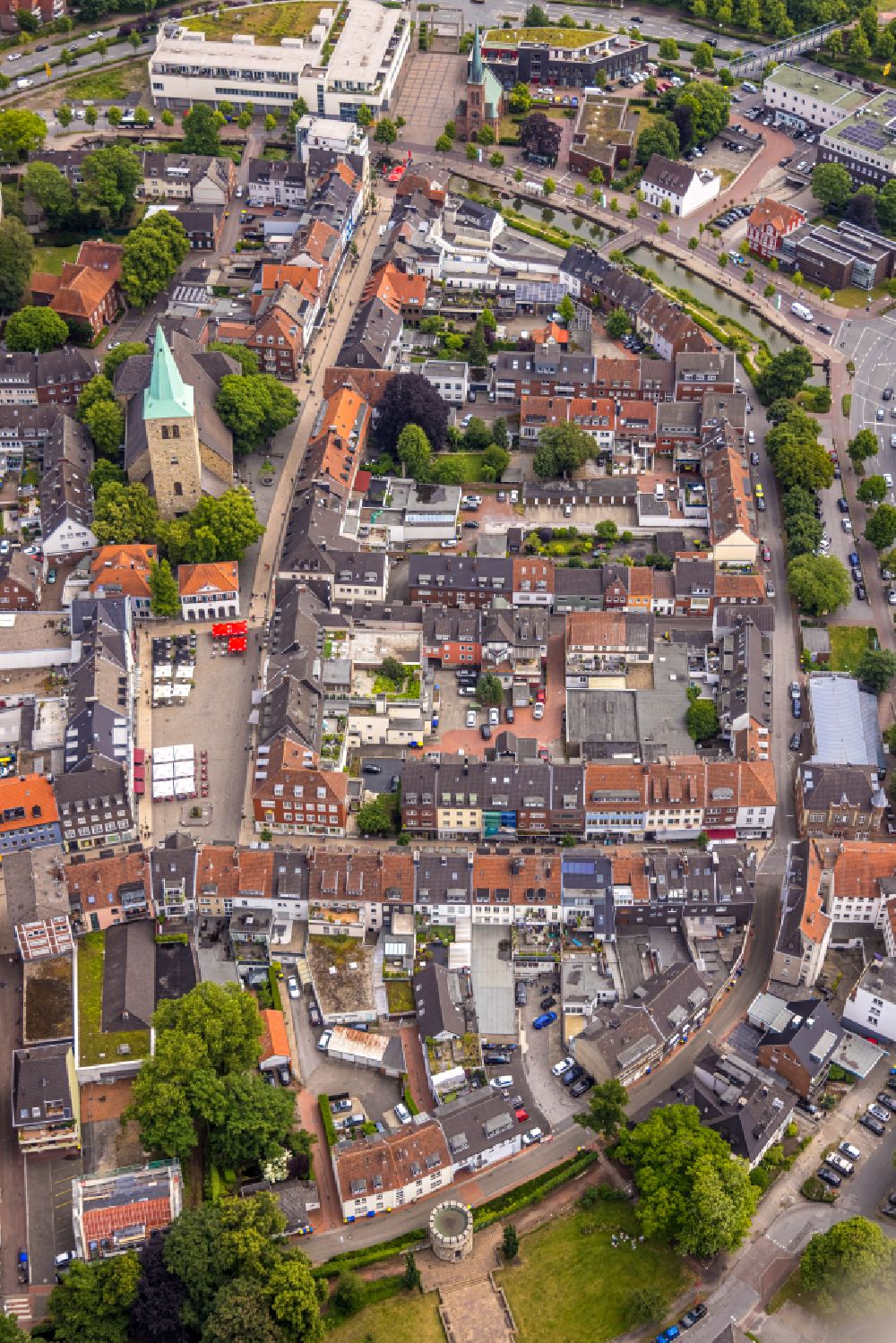 Aerial photograph Dorsten - Old Town area and city center in Dorsten at Ruhrgebiet in the state North Rhine-Westphalia, Germany