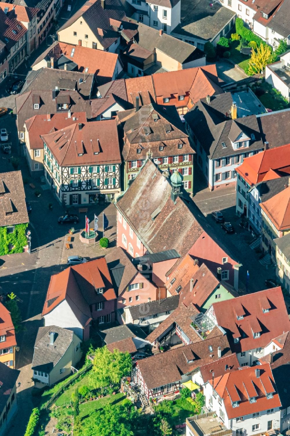 Aerial photograph Ettenheim - Old Town area and city center in Ettenheim in the state Baden-Wurttemberg, Germany