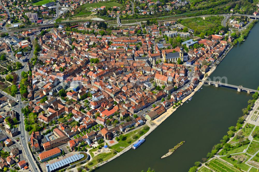 Aerial image Etwashausen - Old Town area and city center in Etwashausen in the state Bavaria, Germany