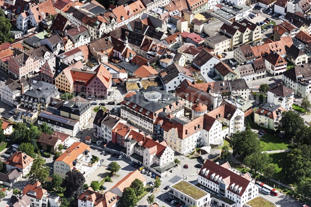 Aerial image Füssen - Old Town area and city center in Fuessen in the state Bavaria, Germany