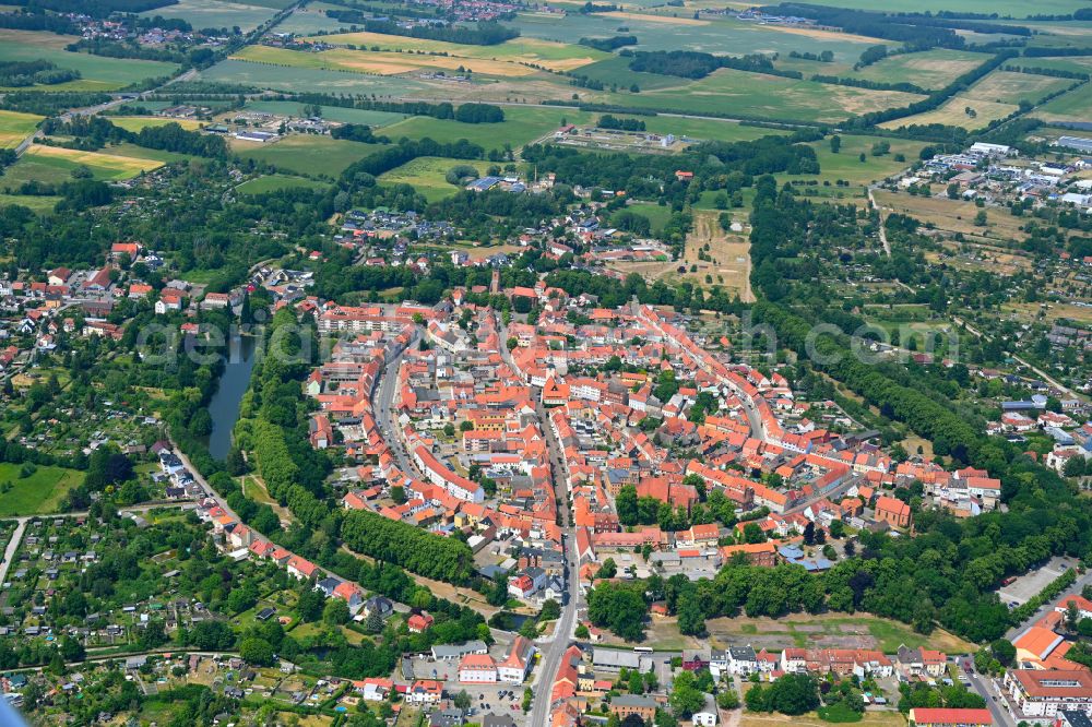 Hansestadt Gardelegen from above - Old Town area and city center in Gardelegen in the state Saxony-Anhalt, Germany