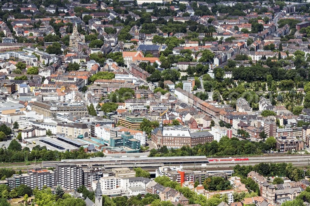 Gelsenkirchen from above - Old Town area and city center in Gelsenkirchen in the state North Rhine-Westphalia, Germany