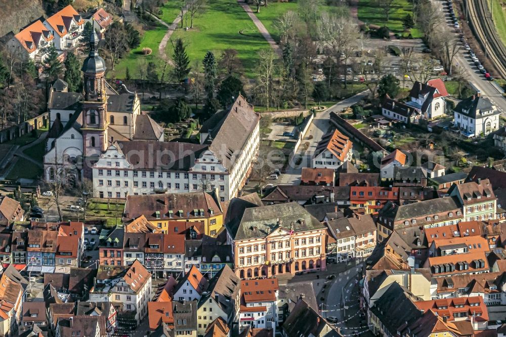Aerial image Gengenbach - Old Town area and city center in Gengenbach in the state Baden-Wurttemberg, Germany