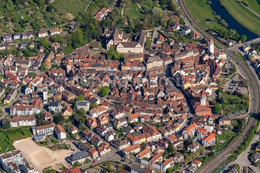 Aerial photograph Gengenbach - Old Town area and city center in Gengenbach in the state Baden-Wurttemberg, Germany