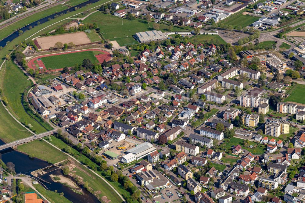 Gengenbach from the bird's eye view: Old Town area and city center in Gengenbach in the state Baden-Wurttemberg, Germany