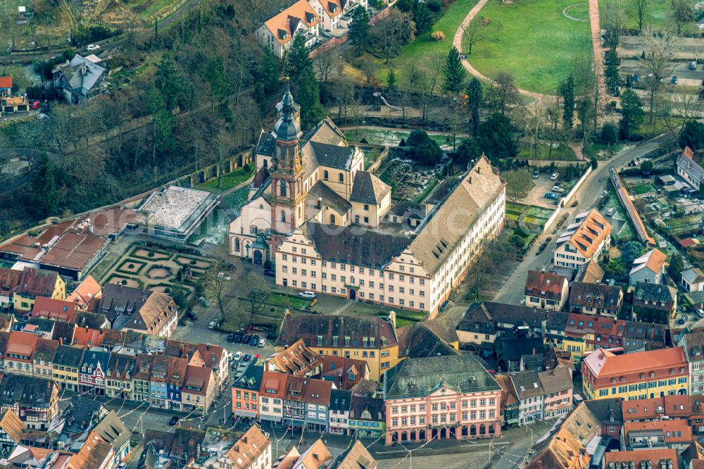 Gengenbach from the bird's eye view: Old Town area and city center in Gengenbach in the state Baden-Wuerttemberg, Germany