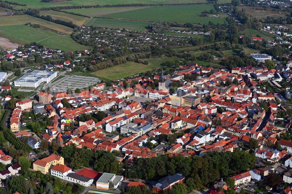 Aerial photograph Haldensleben - Old Town area and city center in Haldensleben in the state Saxony-Anhalt, Germany
