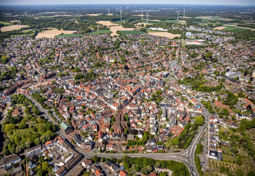Aerial photograph Haltern am See - Old Town area and city center in Haltern am See in the state North Rhine-Westphalia, Germany