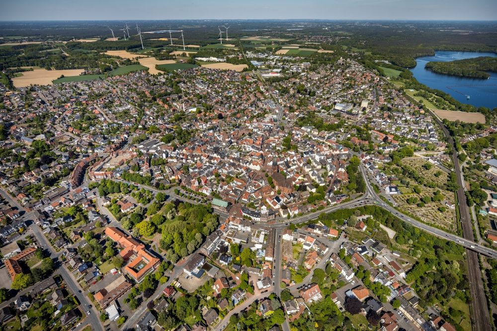 Aerial photograph Haltern am See - Old Town area and city center in Haltern am See in the state North Rhine-Westphalia, Germany