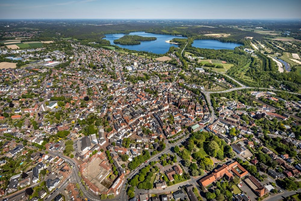 Haltern am See from the bird's eye view: Old Town area and city center in Haltern am See in the state North Rhine-Westphalia, Germany