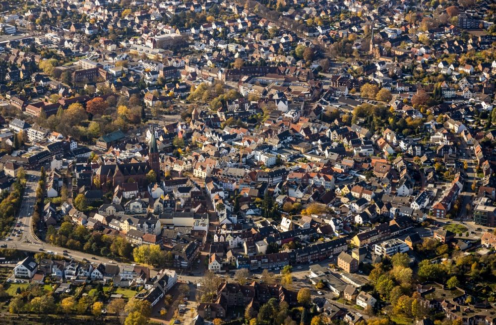 Aerial image Haltern am See - Old Town area and city center in Haltern am See in the state North Rhine-Westphalia, Germany