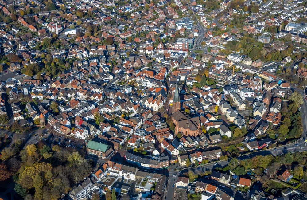 Haltern am See from above - Old Town area and city center in Haltern am See in the state North Rhine-Westphalia, Germany