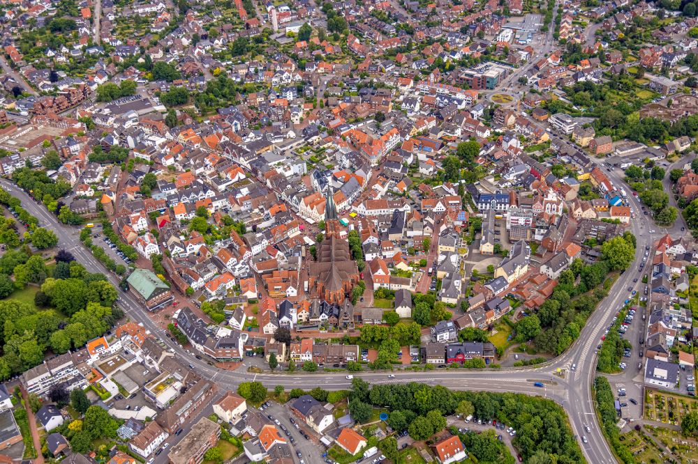 Aerial photograph Haltern am See - Old Town area and city center in Haltern am See at Ruhrgebiet in the state North Rhine-Westphalia, Germany