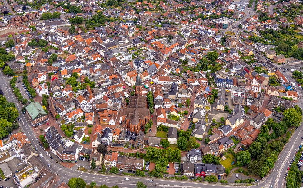 Haltern am See from above - Old Town area and city center in Haltern am See at Ruhrgebiet in the state North Rhine-Westphalia, Germany