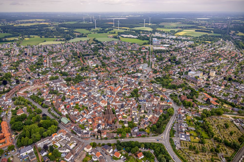 Haltern am See from above - Old Town area and city center in Haltern am See at Ruhrgebiet in the state North Rhine-Westphalia, Germany