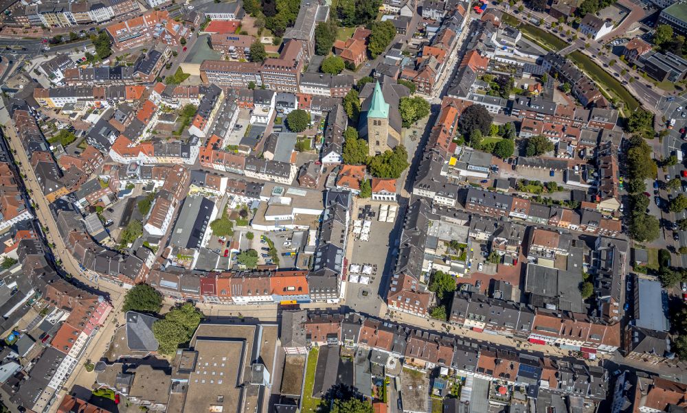 Hardt from the bird's eye view: Old Town area and city center in Hardt in the state North Rhine-Westphalia, Germany