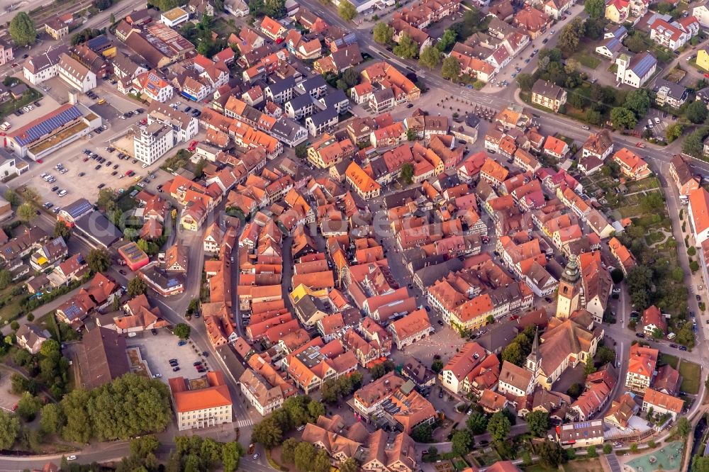 Aerial image Haslach im Kinzigtal - Old Town area and city center in Haslach im Kinzigtal in the state Baden-Wurttemberg, Germany