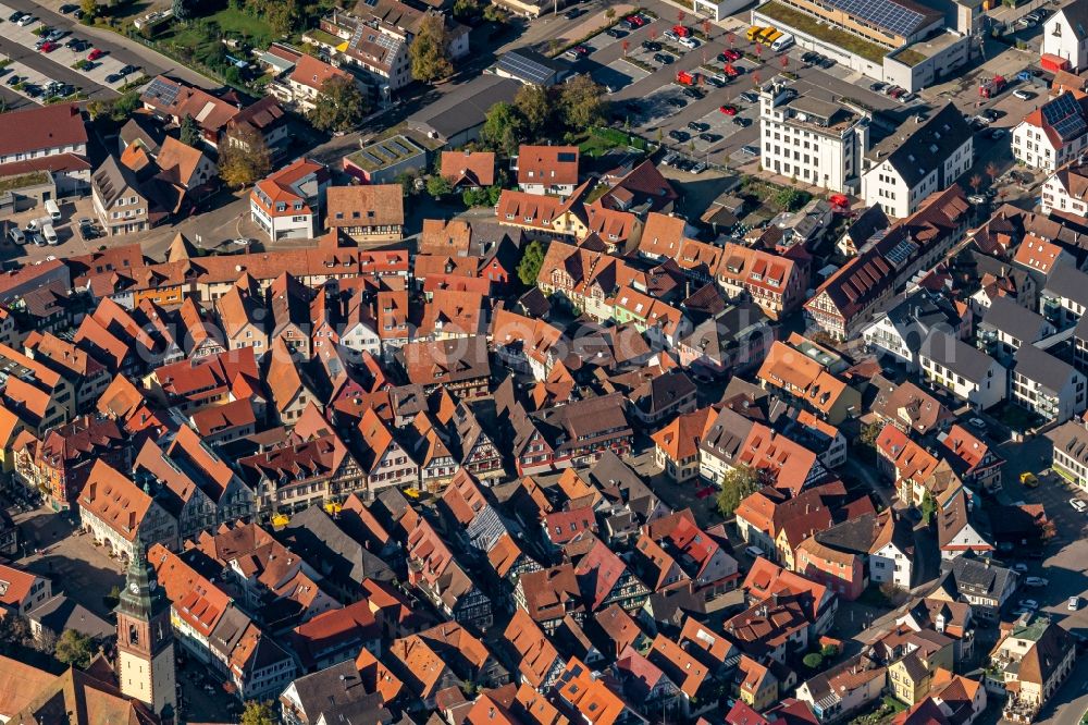 Aerial photograph Haslach im Kinzigtal - Old Town area and city center in Haslach im Kinzigtal in the state Baden-Wurttemberg, Germany