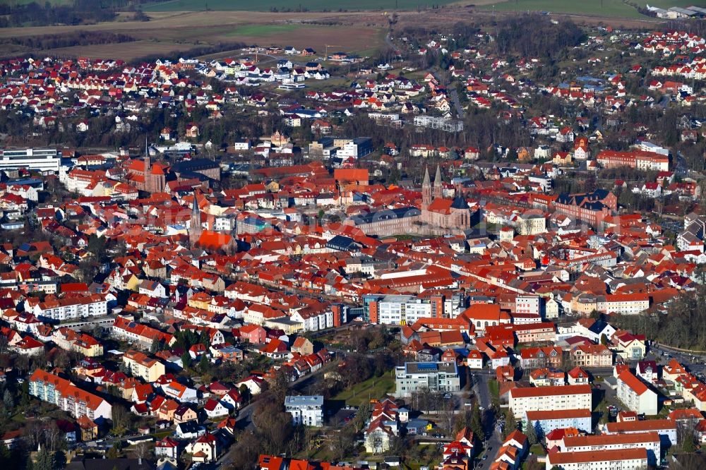 Heilbad Heiligenstadt from the bird's eye view: Old Town area and city center in Heilbad Heiligenstadt in the state Thuringia, Germany