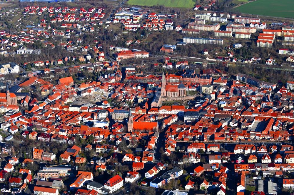 Aerial photograph Heilbad Heiligenstadt - Old Town area and city center in Heilbad Heiligenstadt in the state Thuringia, Germany