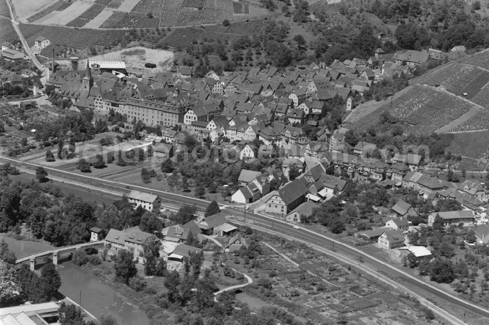 Aerial photograph Ingelfingen - Old Town area and city center in Ingelfingen in the state Baden-Wuerttemberg, Germany