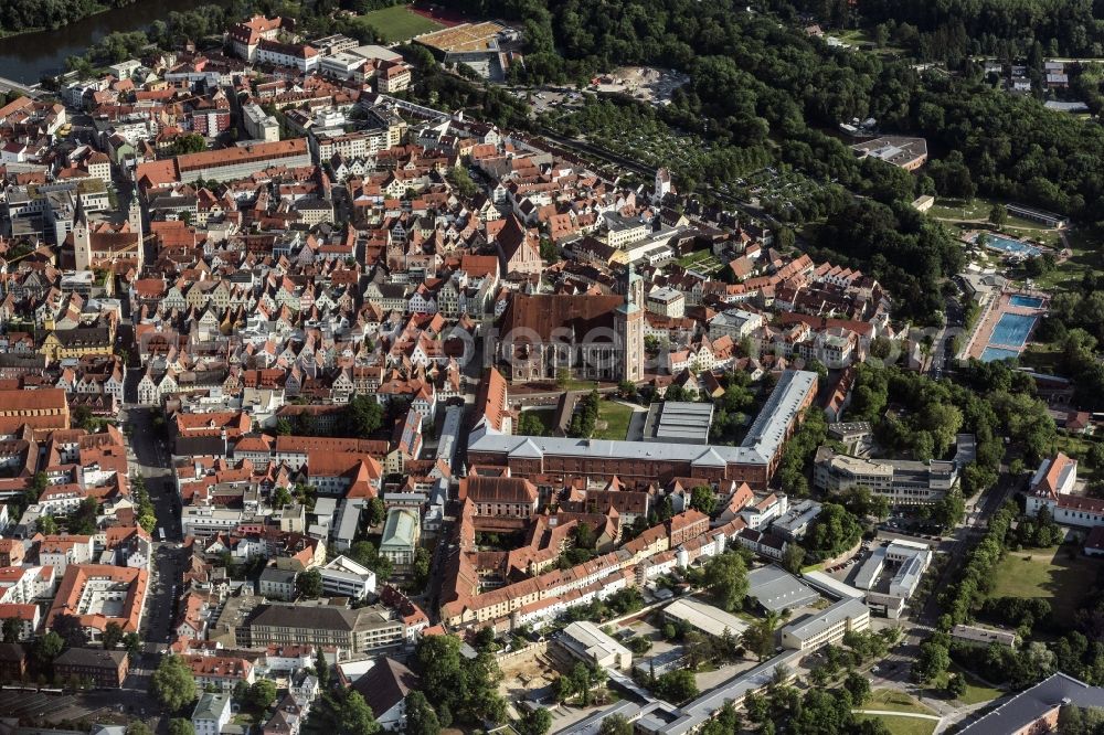 Aerial photograph Ingolstadt - Old Town area and city center in Ingolstadt in the state Bavaria, Germany