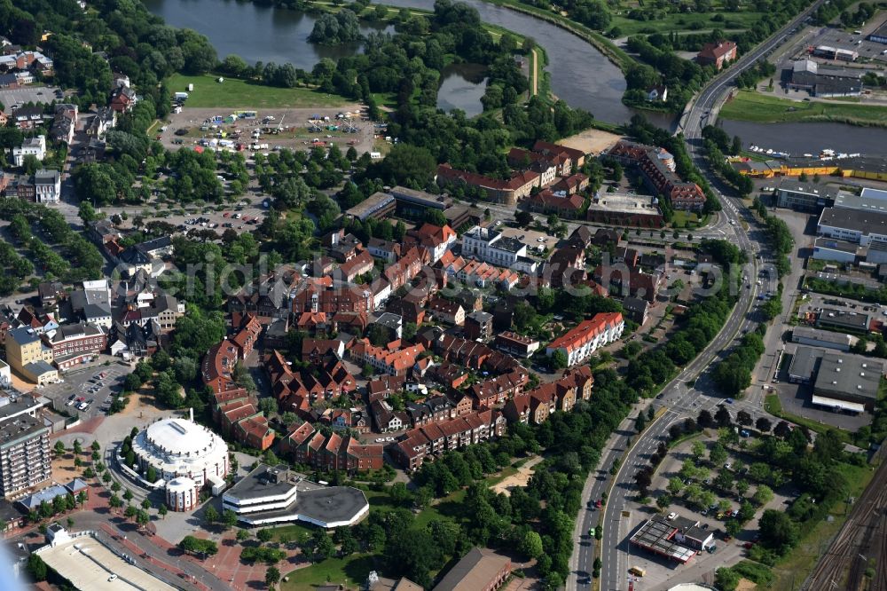 Aerial image Itzehoe - Old Town area and city center in Itzehoe in the state Schleswig-Holstein