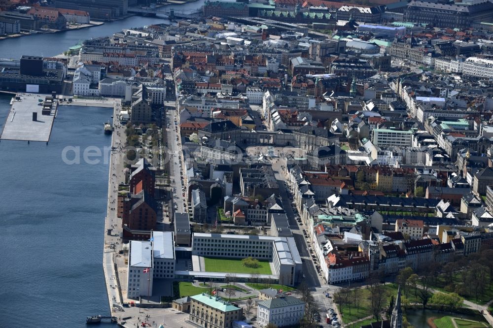 Kopenhagen from the bird's eye view: Old Town area and city center in Copenhagen in Region Hovedstaden, Denmark