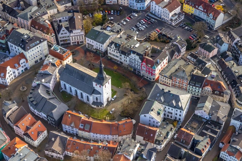 Aerial image Lüdenscheid - Old Town area and city center in Luedenscheid in the state North Rhine-Westphalia, Germany