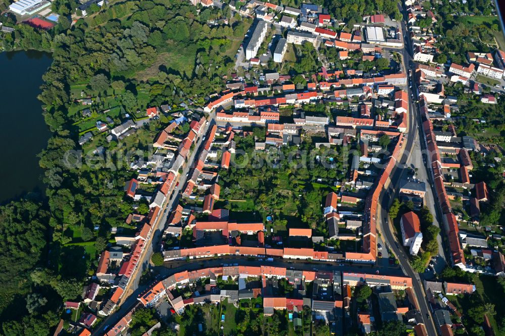 Liebenwalde from the bird's eye view: Old Town area and city center in Liebenwalde in the state Brandenburg, Germany