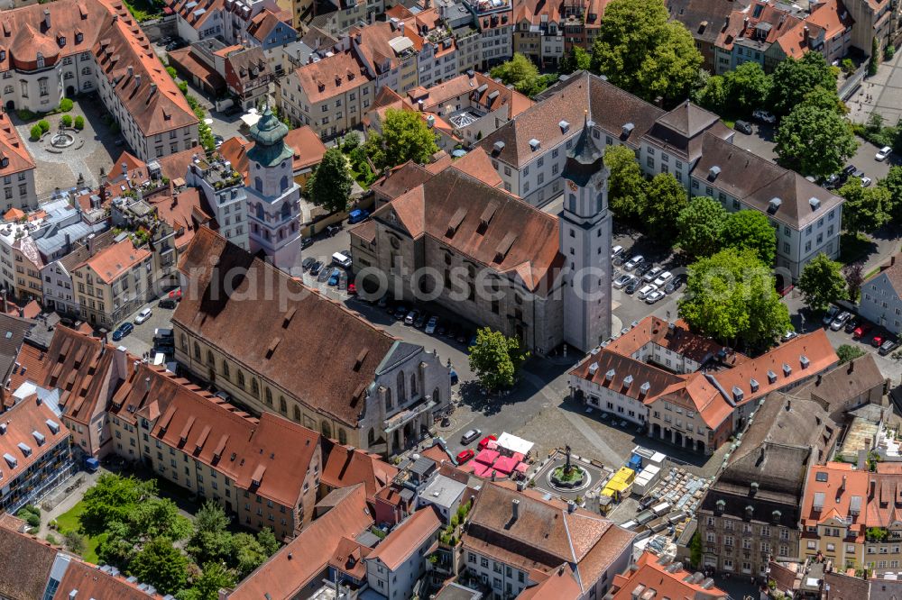 Aerial image Lindau (Bodensee) - Old Town area and city center in Lindau (Bodensee) at Bodensee in the state Bavaria, Germany