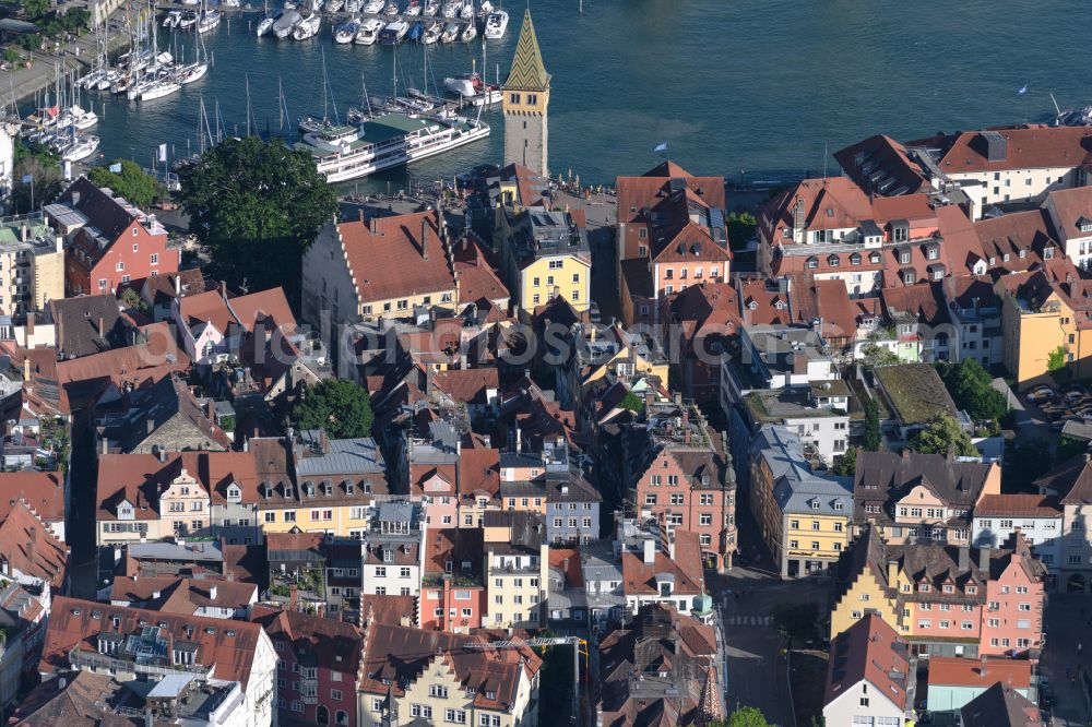 Lindau (Bodensee) from the bird's eye view: Old Town area and city center in Lindau (Bodensee) in the state , Germany