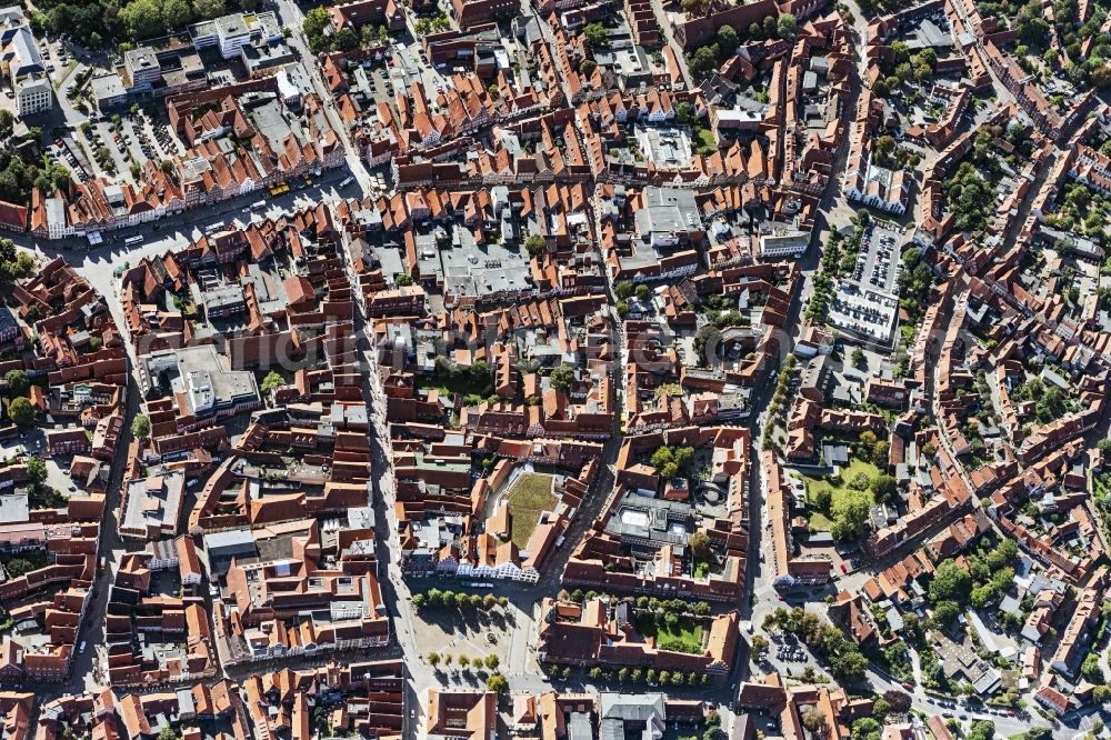 Aerial image Lüneburg - Old Town area and city center in Lueneburg in the state Lower Saxony, Germany