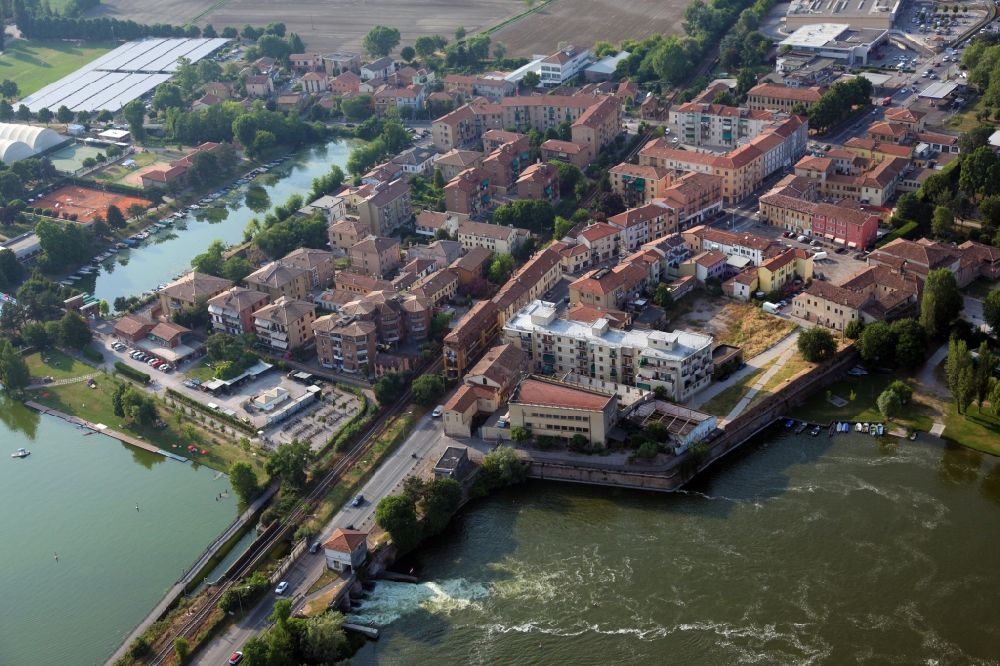 Aerial image Mantua - Old Town area and city center in Mantua in Lombardy, Italy