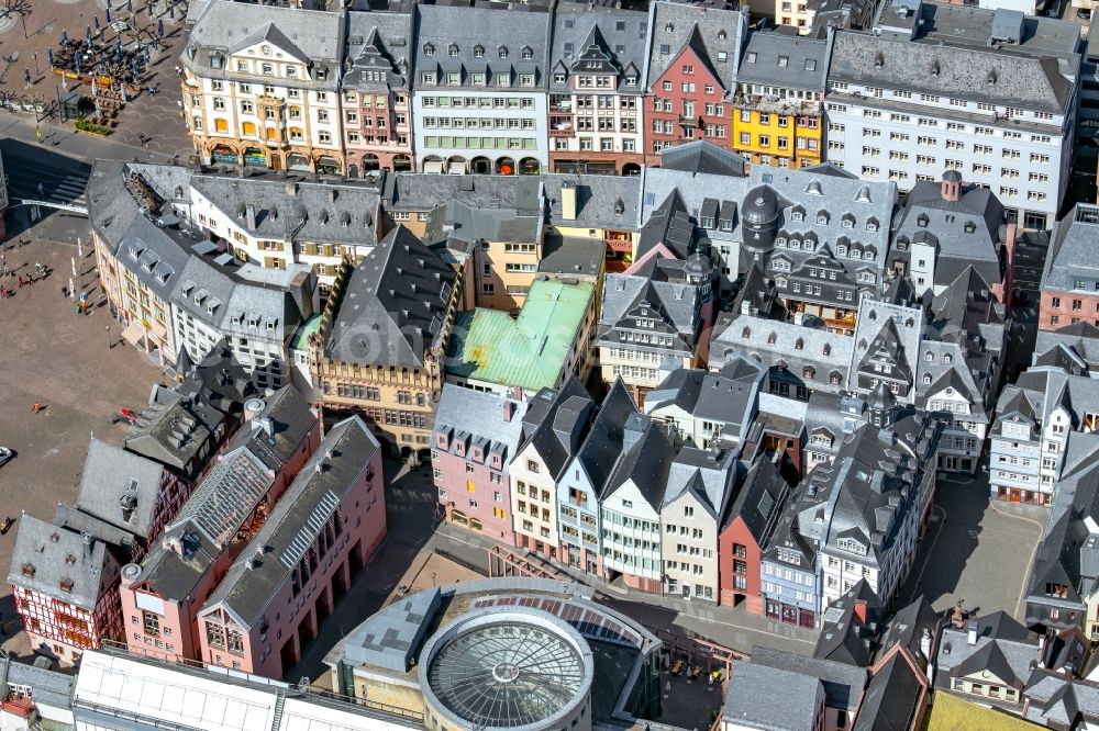 Frankfurt am Main from above - Old Town area and city center on Markt in the district Altstadt in Frankfurt in the state Hesse, Germany