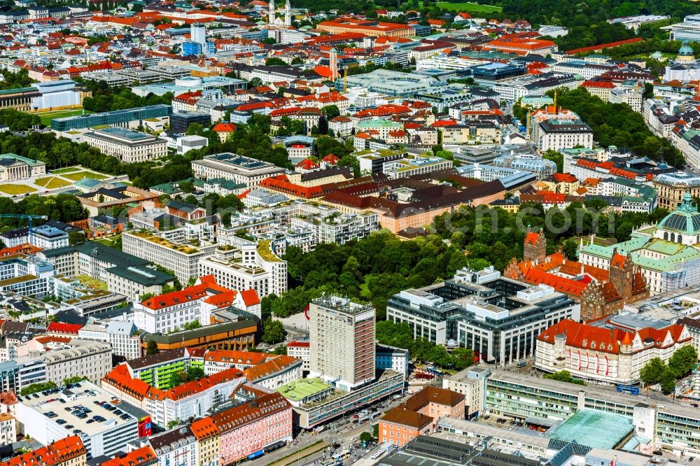 Aerial image München - Old Town area and city center in Munich in the state Bavaria, Germany