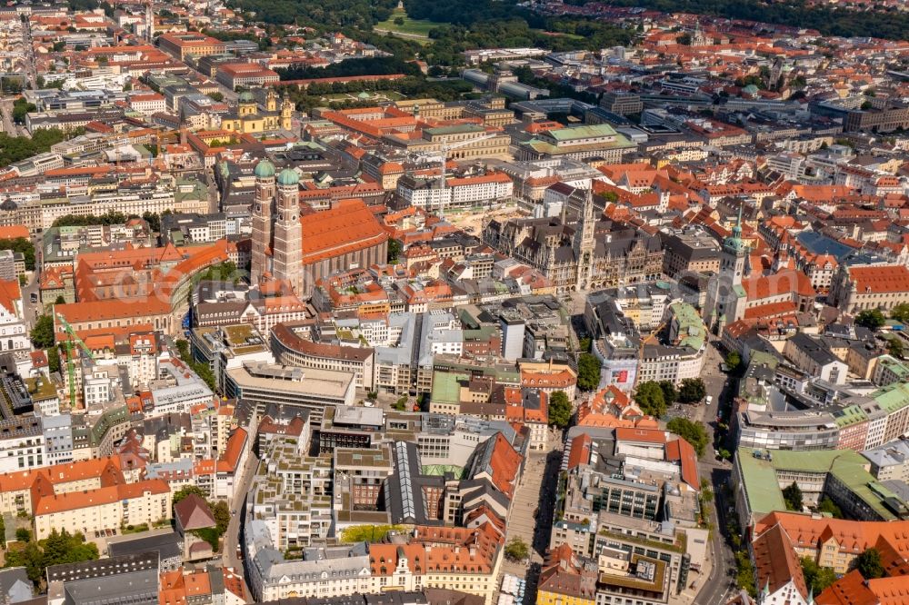 München from the bird's eye view: Old Town area and city center in the district Altstadt in Munich in the state Bavaria, Germany