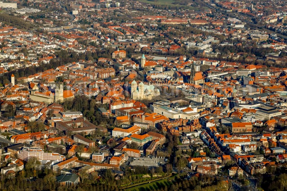 Münster from the bird's eye view: Old Town area and city center in Muenster in the state North Rhine-Westphalia, Germany