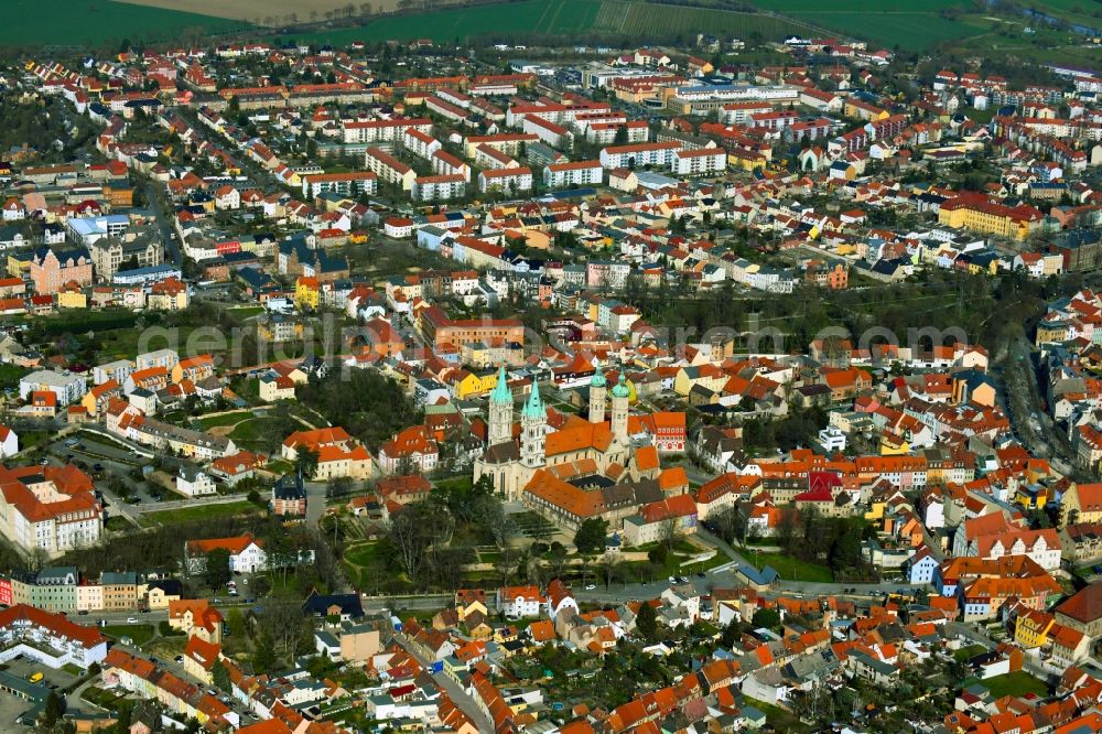 Aerial image Naumburg (Saale) - Old Town area and city center in Naumburg (Saale) in the state Saxony-Anhalt, Germany