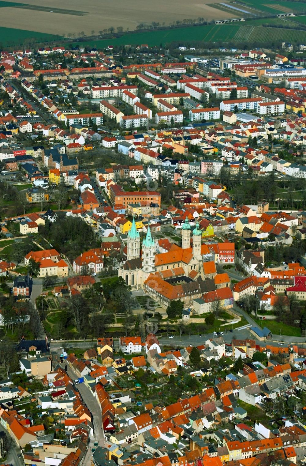 Aerial photograph Naumburg (Saale) - Old Town area and city center in Naumburg (Saale) in the state Saxony-Anhalt, Germany