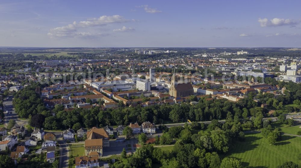 Aerial photograph Neubrandenburg - Old Town area and city center in Neubrandenburg in the state Mecklenburg - Western Pomerania, Germany