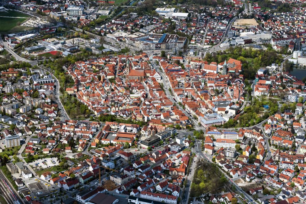 Aerial image Neumarkt in der Oberpfalz - Old Town area and city center in Neumarkt in der Oberpfalz in the state Bavaria, Germany