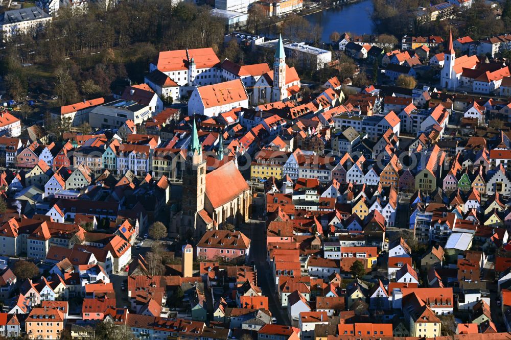 Neumarkt in der Oberpfalz from the bird's eye view: Old Town area and city center in Neumarkt in der Oberpfalz in the state Bavaria, Germany