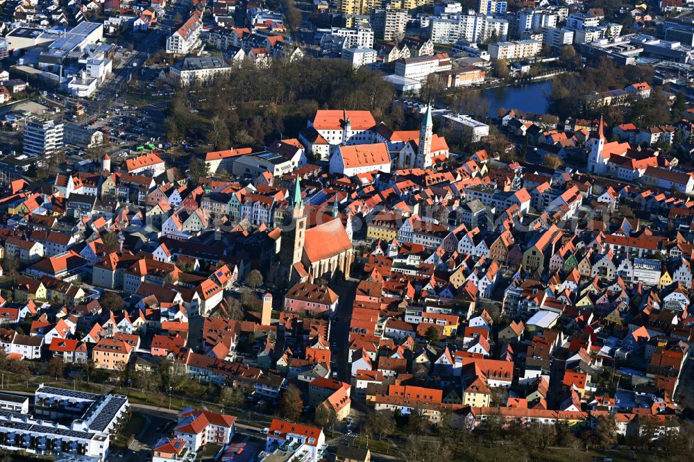 Aerial image Neumarkt in der Oberpfalz - Old Town area and city center in Neumarkt in der Oberpfalz in the state Bavaria, Germany