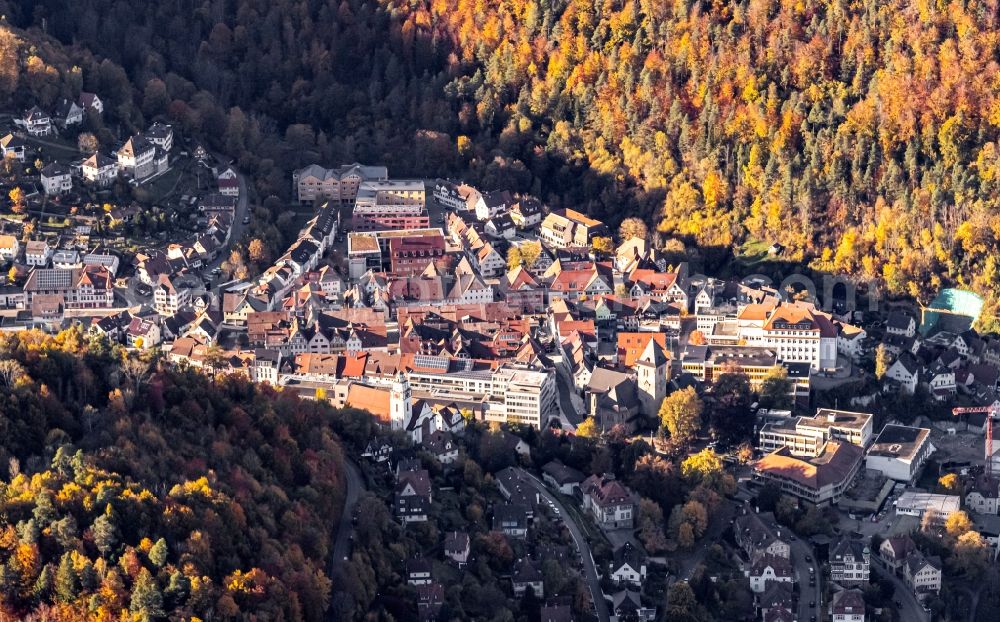 Aerial photograph Oberndorf am Neckar - Old Town area and city center in Oberndorf am Neckar in the state Baden-Wurttemberg, Germany
