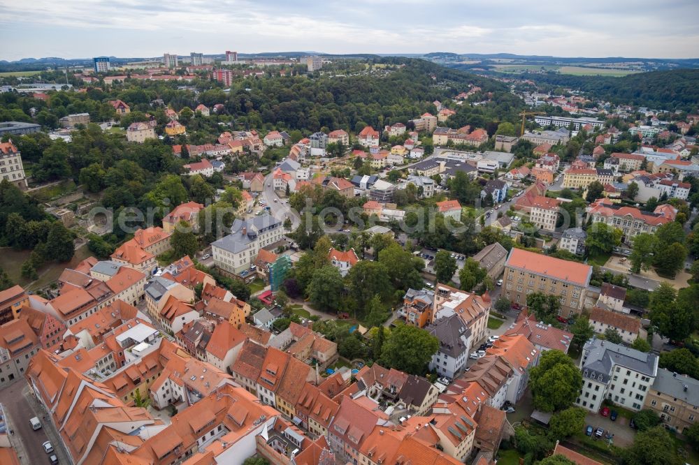 Pirna from the bird's eye view: Old Town area and city center in Pirna in the state Saxony, Germany